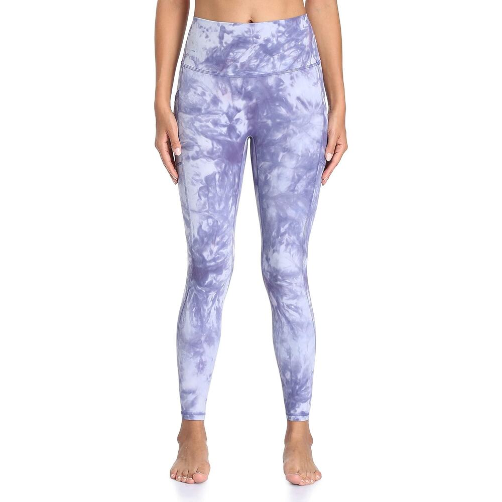 Colorfulkoala Purple Tie-Dye High Waist Seamless 7/8 Leggings w/ Pockets Size S